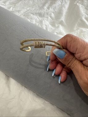 Gold Crystal Wrapped Cuff Bracelet - Women's Jewelry